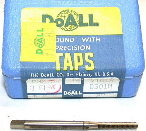 Lot of 10 New DoAll M3 X 0.5 D3 3 Flute Metric Plug Taps 027721