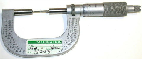 Starrett .001" Spline Pin Micrometers 0 To 1" Calibrated