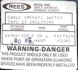 Rees 04944-000 Right Or Left Hand Cable Operated Switch Type 13 Enclosure 15 Lb