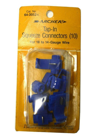 NEW ARCHER 64-3052A TAP-IN SQUEEZE CONNECTORS PACK OF 8