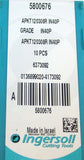 Lot of 10 New Ingersoll 5800676 Carbide Milling Inserts APKT120308R IN40P