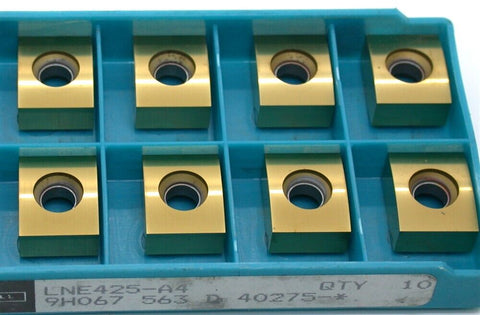 Lot of 8 New Ingersoll Carbide Tin Coated Milling Inserts LNE425-A4