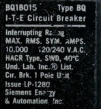 Siemens ITE BQ115 1 Pole Circuit Breaker 15A 120VAC