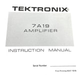 Tektronix 7A19 Amplifier Instruction Manual