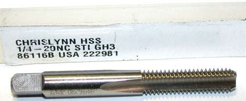 Up to 4 New Chrislynn 1/4"-20 NF STI 3 flutes Bottoming Plug Tap 86116B