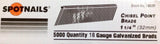 SpotNails 18520 1-1/4" Chisel Point 18 Gauge Galvanized Brad Nail - Box of 5,000