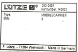 Lutze 743002 DIO-3002 6-Slot Module Carrier