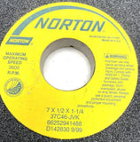 Norton 37C46-JVK Vitrified Straight Grinding Wheel 7" x 1/2" x 1-1/4" 46 Grit