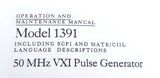 Wavetek Model 1391 50MHz VXI Pulse Generator Operation & Mainteneance Manual
