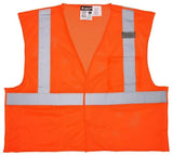 UP TO 6 NEW MCR CLASS 2 BREAK AWAY ORANGE XL SAFETY VESTS CL2MOPFR