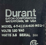 Durant 4-Y-41314-406-MEQ-U 4-Digit Counter 120 VAC 3.5 Watts - SOLD AS IS