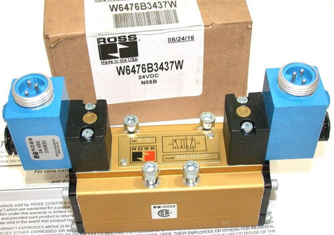 NEW ROSS 24VDC SOLENOID VALVE W6476B3437W W/ DECCO 316K33 COILS