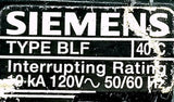 Siemens BF120A 1 Pole Circuit Breaker With Test Button 20A 120VAC GFCI