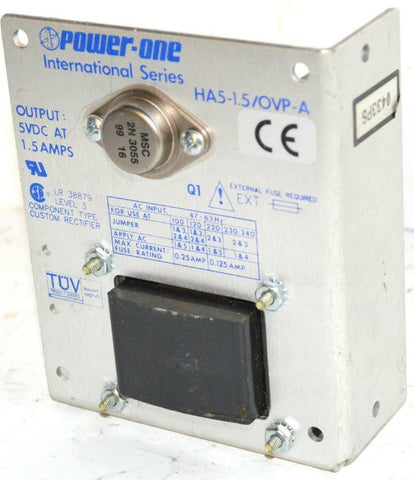 POWER ONE HA5-1.5/OVP-A POWER SUPPLY  5 VDC @ 1.5 AMPS