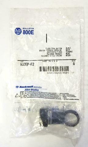 New Allen Bradley 800EP-F2 Black Flush Push Button