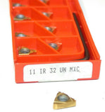 Lot of 10 New Carmex Carbide Tin Coated Threading Inserts 11 IR 32 UN MXC