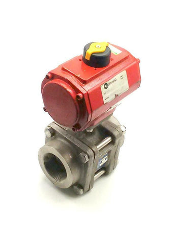 G.R.I. Sapag  Actuator Alsthom Fluides Ball Valve Assembly 316L 50 Bar 2" NPT