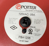 Potter PBA1206 6" Fire Alarm Bell Red 120VAC 1806120