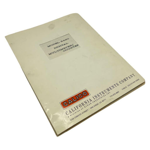 Calico Model 8420 Digital Multimeter/Counter Instruction Manual