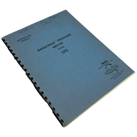 MKS Instruments Type 170 Barotron Pressure Meter Instruction Manual