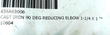 Cast Iron 90 Degree Reducing Elbow 1-1/4" x 1"
