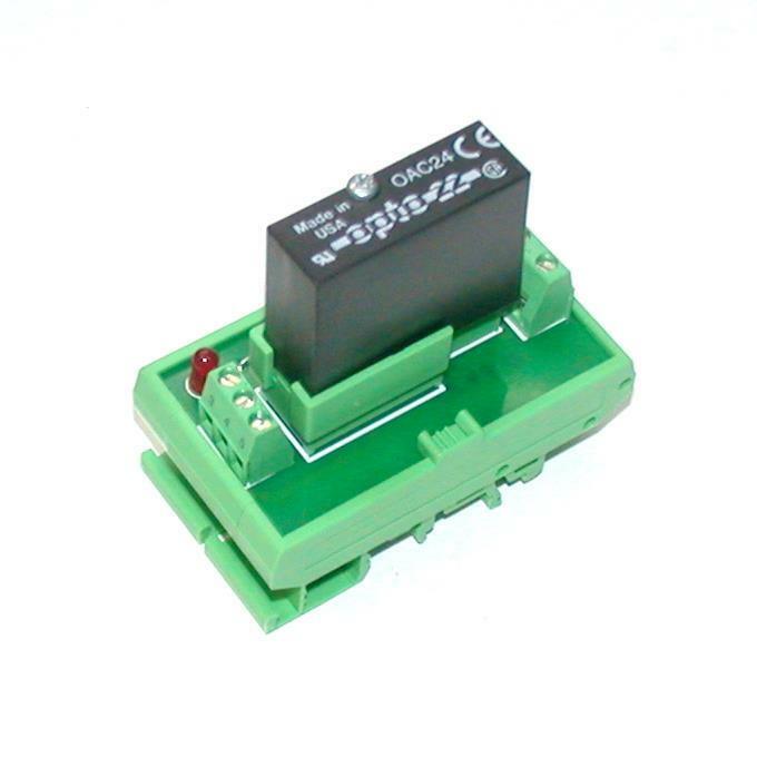 OPTO 22 OAC24 SOLID STATE RELAY W/PHOENIX CONTACT DIN MOUNT OUTPUT MOD