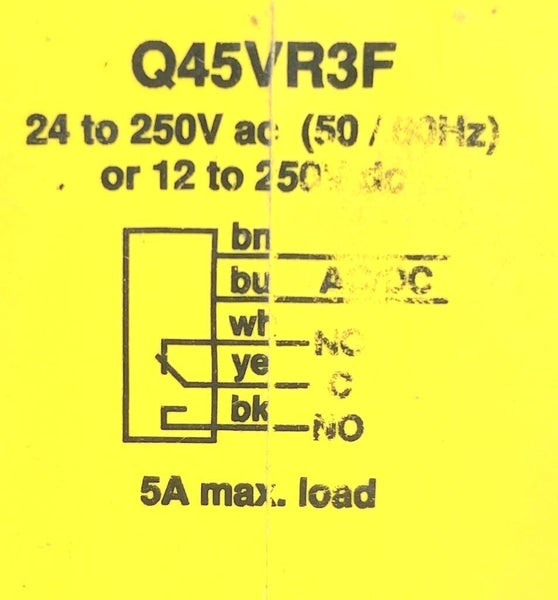 Banner Q45VR3F Photoelectric Sensor Relay 24250VAC 50/60HZ 12250VDC
