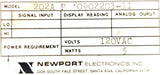 Newport 202A-P Process Meter 120VAC 5W 0902203-11
