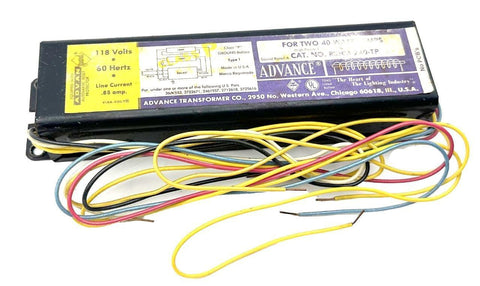Advance RSHM-240-TP Ballast 118 Volts 60Hz 0.85amp.