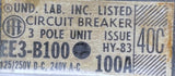 ITE Siemens EE3-B100 3-Pole Circuit Breaker 100A 240VAC 3 Phase Bolt-On