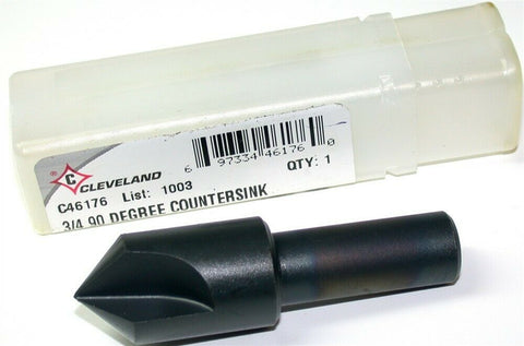 Up to 3 New Cleveland 90° HSS 3 Flute Countersink 3/4 Diameter 1/2" shank C46176
