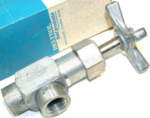 Deltrol Pneu-Trol 3/8" 10000 PSI Steel Angle Needle Valve M302S1 New