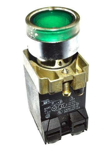 TELEMECANIQUE Z-BW03 GREEN ILLUMINATED MOMENTARY PUSH BUTTON 1.2 WATTS 6 VOLT