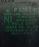 Lot of (2) Bulldog Electric P120 1 Pole Pushmatic Circuit Breaker 20A 120/240VAC