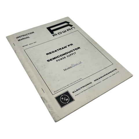 Regatran Model PR0-100 Semiconductor Power Supply Instruction Manual