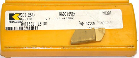 Lot of 4 Kennametal Top Notch 3.18mm x 6.35mm RH Grooving Insert NGD3125RK KU30T