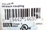 LDR 310 CO-14 1/4" Black Malleable Straight Coupling