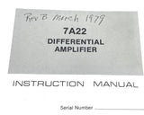 Tektronix 7A22 Differential Amplifier Instruction Manual