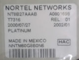 Nortel T7316 Handsfree Corded Business Telephone W/ Display NT8B27AAAB Platinum