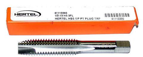 Hertel 1/2"-13 NC GH5 3-Flute High Speed Steel Spiral Point Plug Tap 41113390