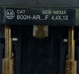 Allen-Bradley 800H-AR Push Button W/ 800T-XD1 Contact Block 600V