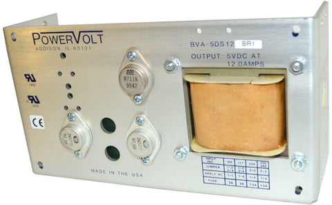 POWERVOLT BVA-5DS12BR1 POWER SUPPLY  5 VDC @ 12 AMPS