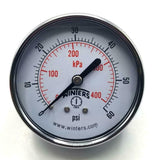Winters PEM1438 Pressure Gauge 2.5" Face 1/4" NPT 0-60 PSI (2 Available)
