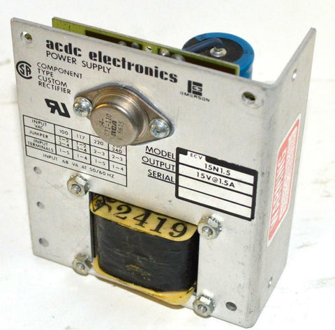 ACDC ELECTRONICS 15N1.5 POWER SUPPLY  15VDC @ 1.5A