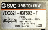 SMC VEX3321-03F5DZ-F 3 Position Valve 133 Pa - 1.0 MPa (2 Available)