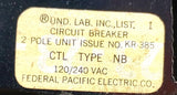 Federal Pacific NB220 2-Pole Stab-Lok Circuit Breaker 20A 120/240VAC 1 Phase