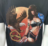 Harley Davidson Motorcycle Men's Woman And Eagle Graphic Black Shirt Size Medium