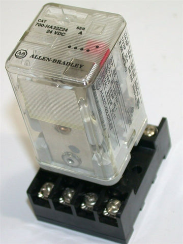 UP TO 5 ALLEN BRADLEY 10 AMP 3 PDT 24VDC RELAY 700-HA33Z24 SERIES A W/BASE