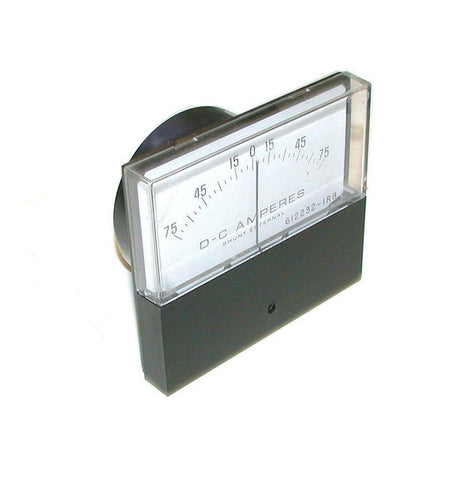 YOKOGAWA PANEL MOUNT DC AMPERES METER 0-75 AMP 4" X 3 5/8" MODEL  612232-1A