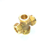 New Unbranded Brass 4-Way Compression Cross Tee 7/8"
